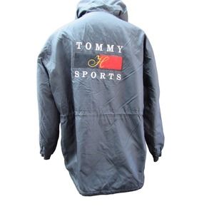 Tommy Hilfiger sports hood jacket coat men's XL?? Please read spell out black